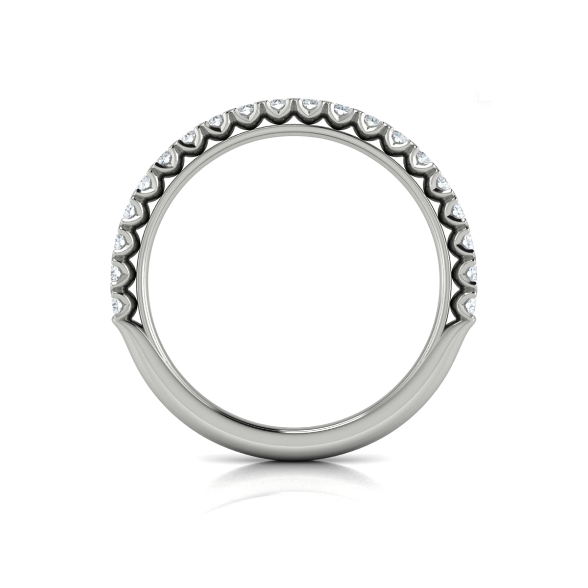 14K White Gold Diamond Womens Matching Wedding Band