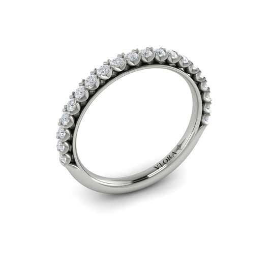 14K White Gold Diamond Womens Matching Wedding Band
