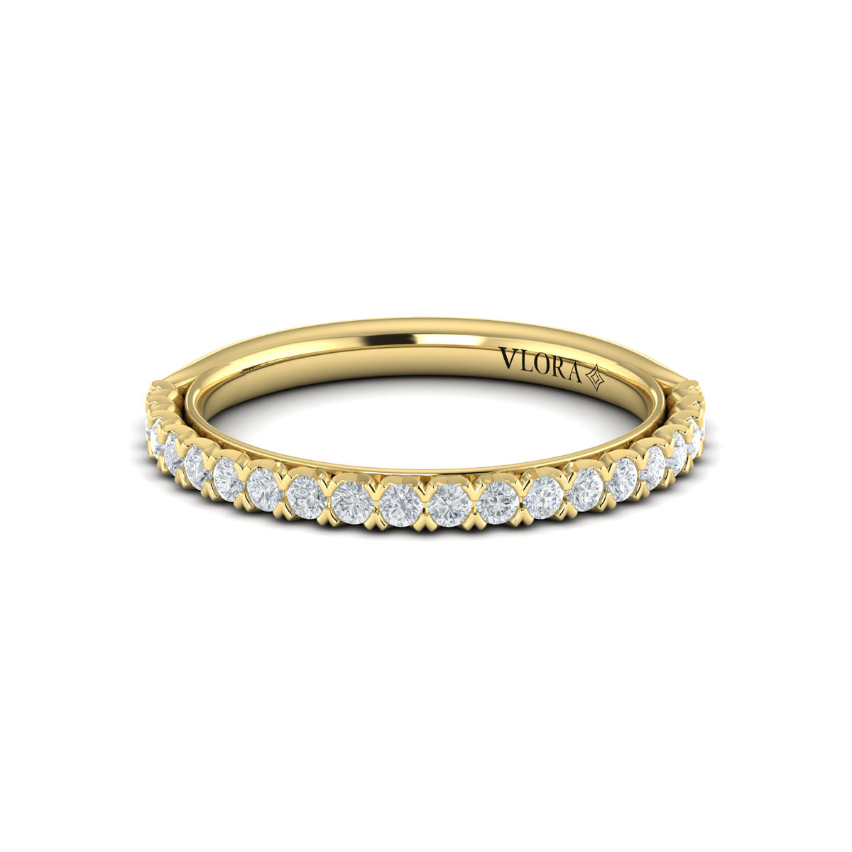 14kt Yellow Gold Diamond Womens Matching Wedding Band
