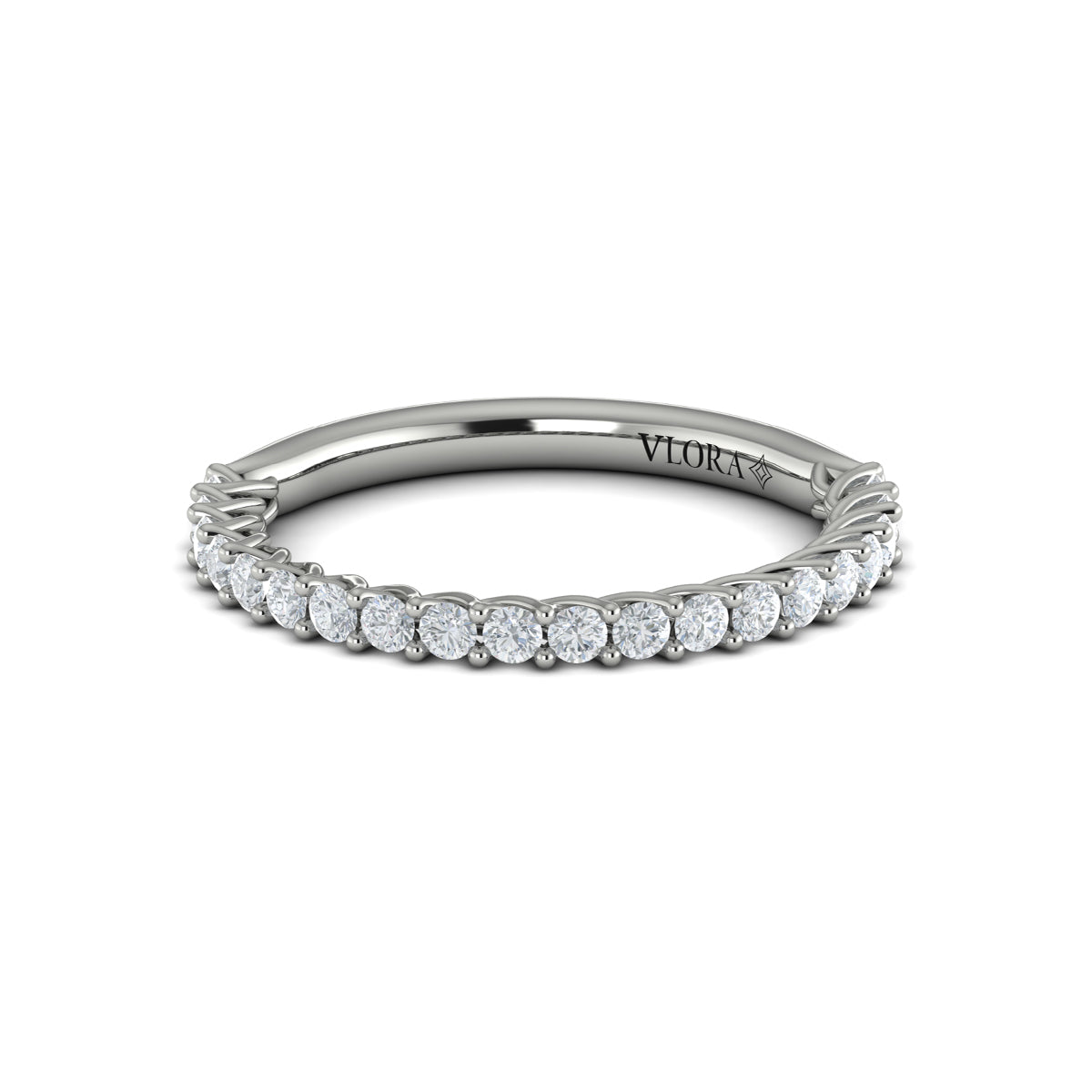 14K White Gold Emerald Cut Diamond Matching Wedding Band