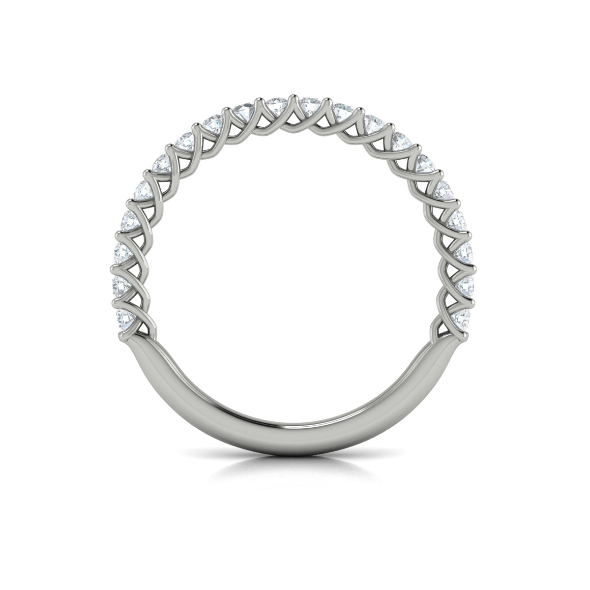 14K White Gold Emerald Cut Diamond Matching Wedding Band