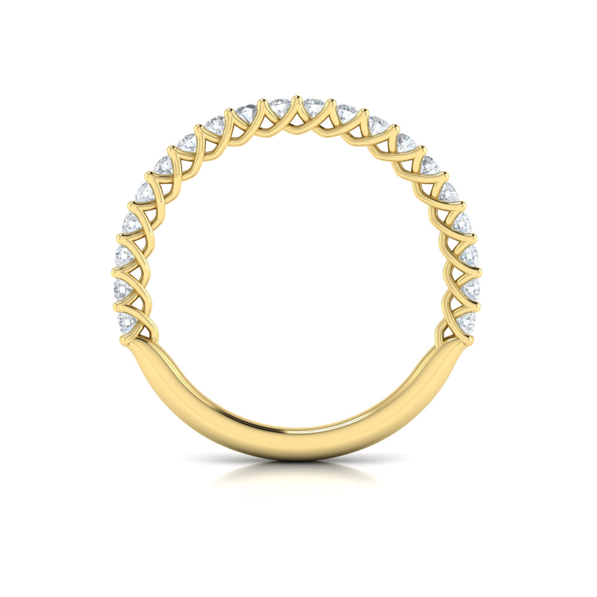 14kt Yellow Gold Emerald Cut Diamond Womens Wedding Band