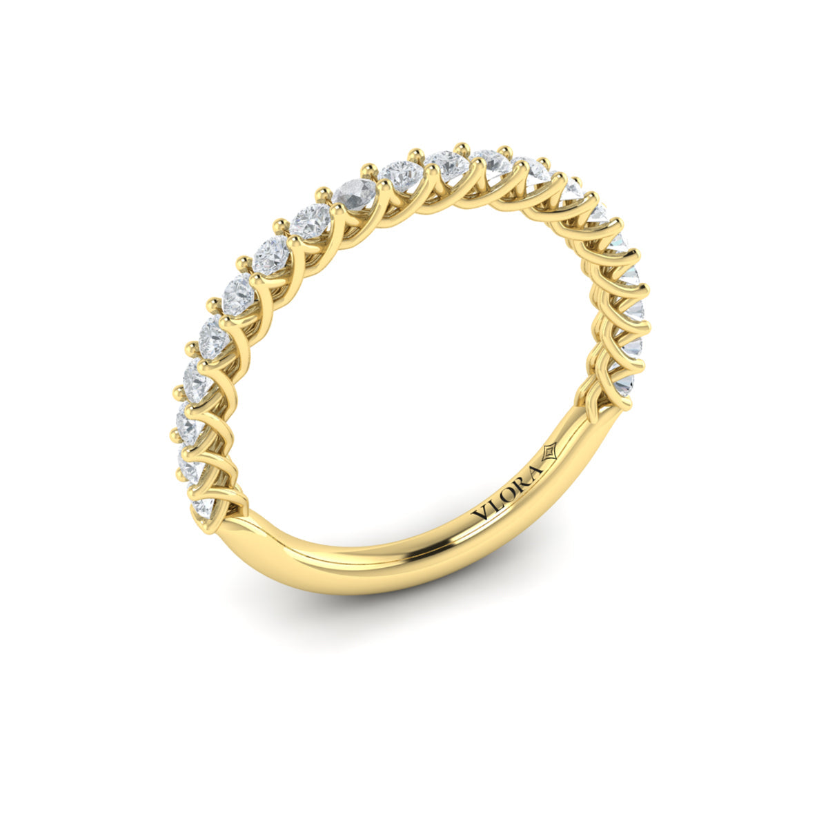 14kt Yellow Gold Emerald Cut Diamond Womens Wedding Band