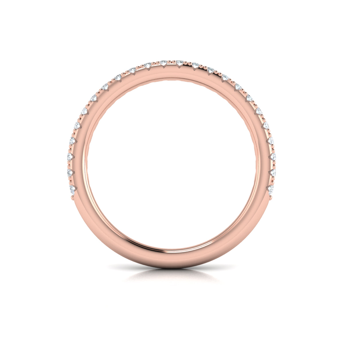 14kt Rose Gold Diamond Womens Matching Wedding Band