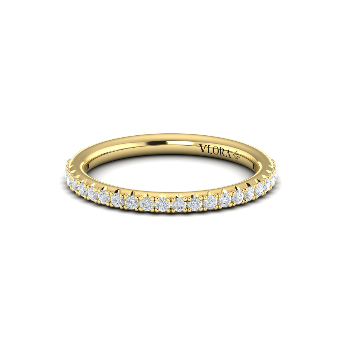 14kt Yellow Gold Diamond Womens Matching Wedding Band