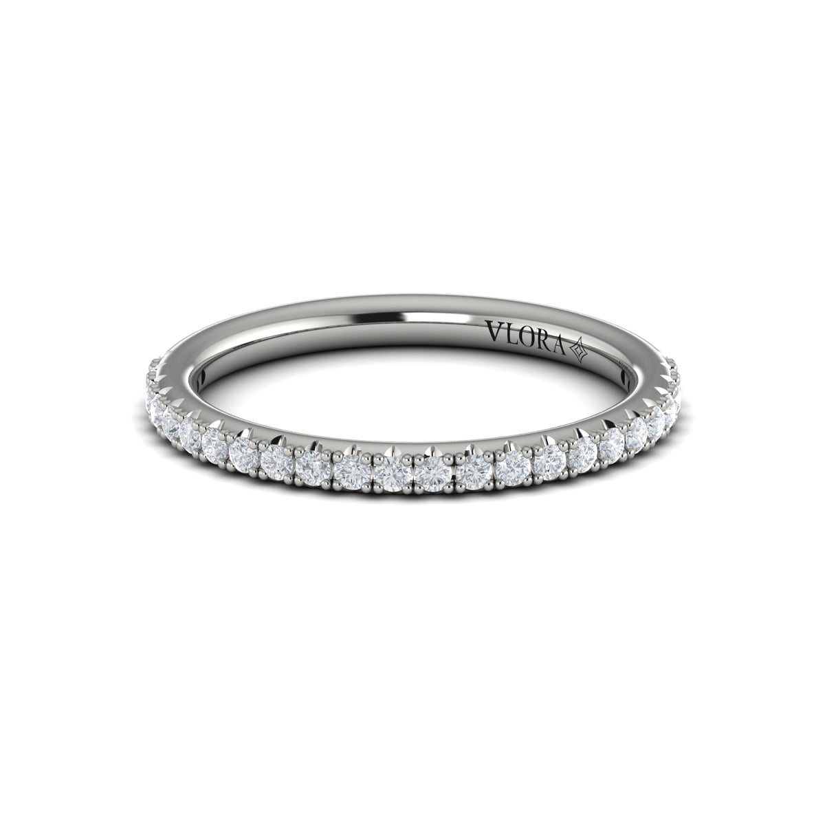 14K White Gold Diamond Womens Wedding Band