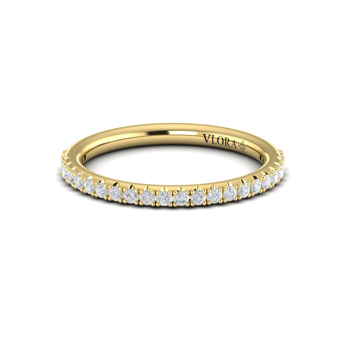 14kt Yellow Gold Diamond Womens Matching Wedding Band