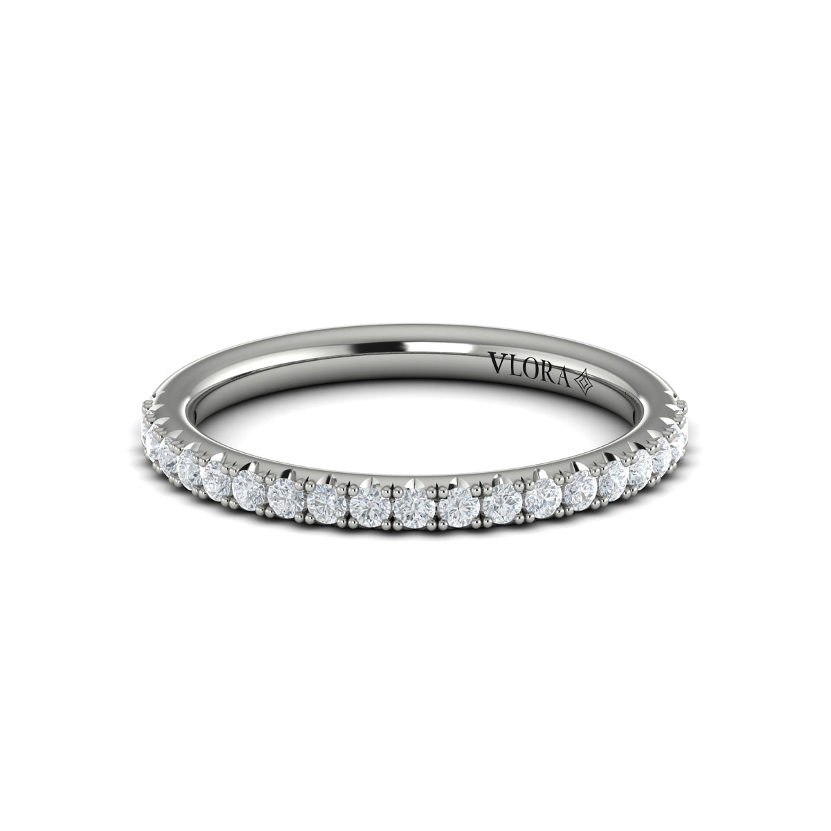 14K White Gold Diamond Womens Matching Wedding Band
