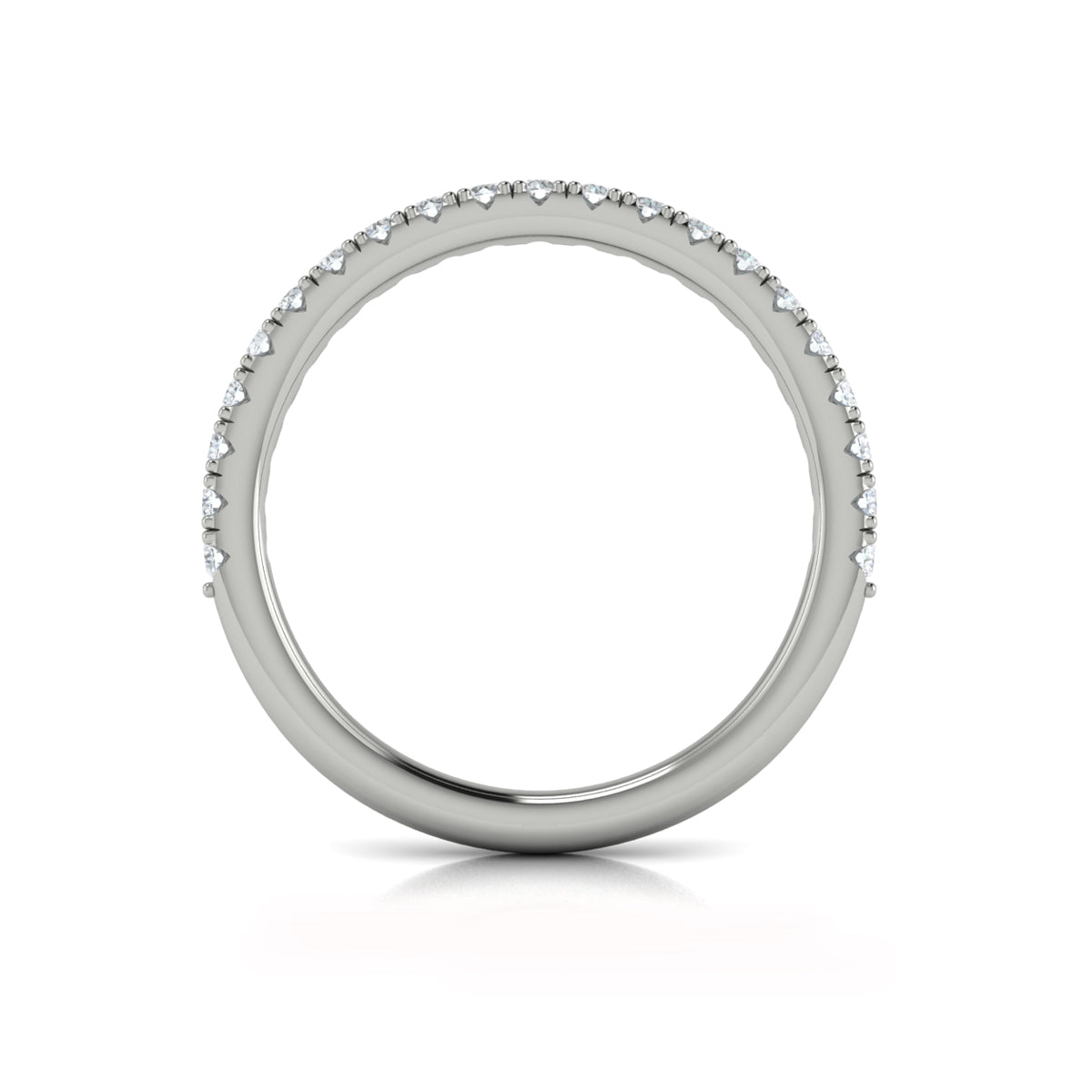 14K White Gold Diamond Womens Matching Wedding Band