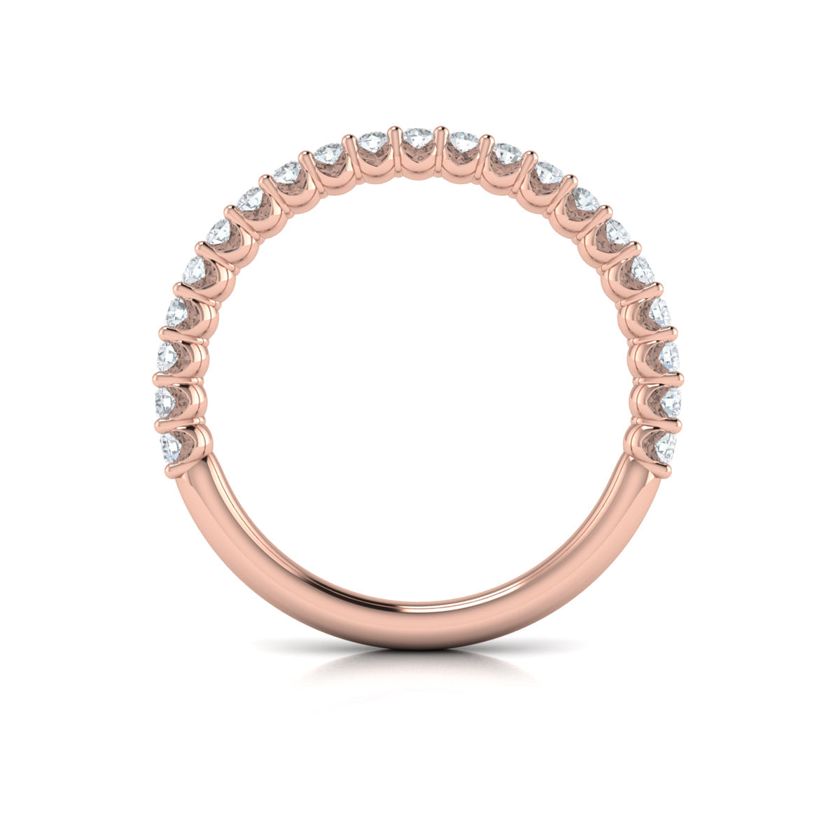 18kt Rose Gold Diamond Womens Matching Wedding Band