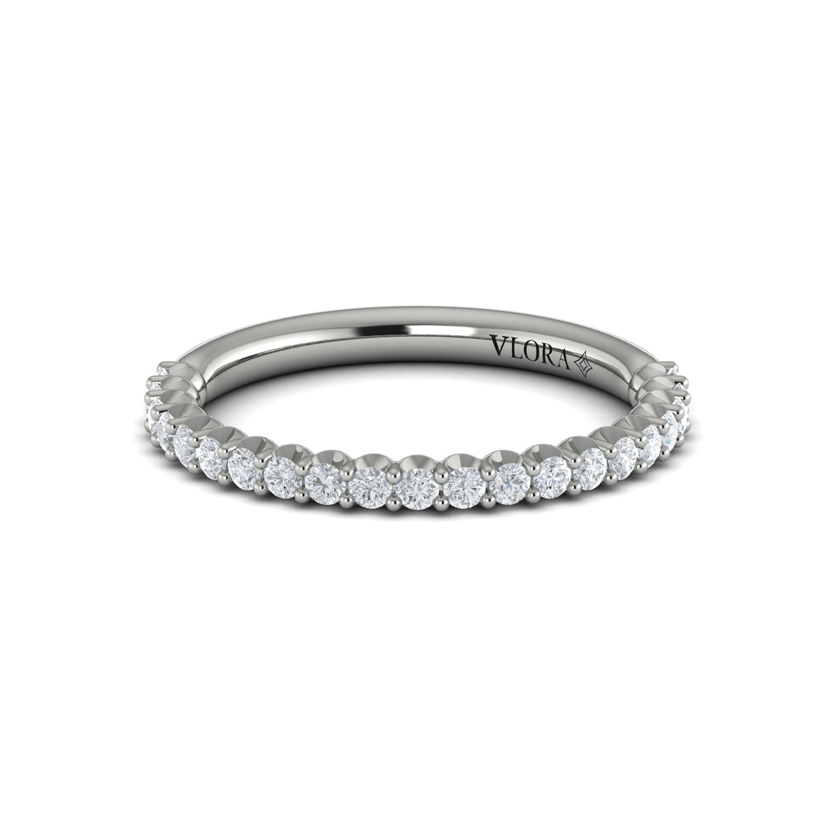 14K White Gold Diamond Womens Matching Wedding Band