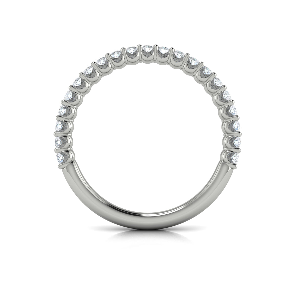 14K White Gold Diamond Womens Matching Wedding Band