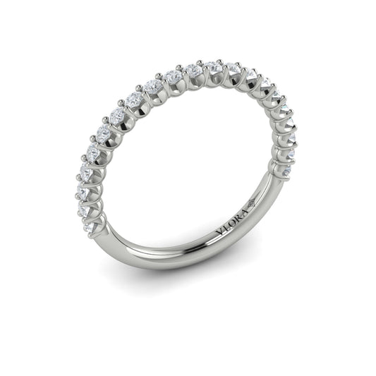 14K White Gold Diamond Womens Matching Wedding Band