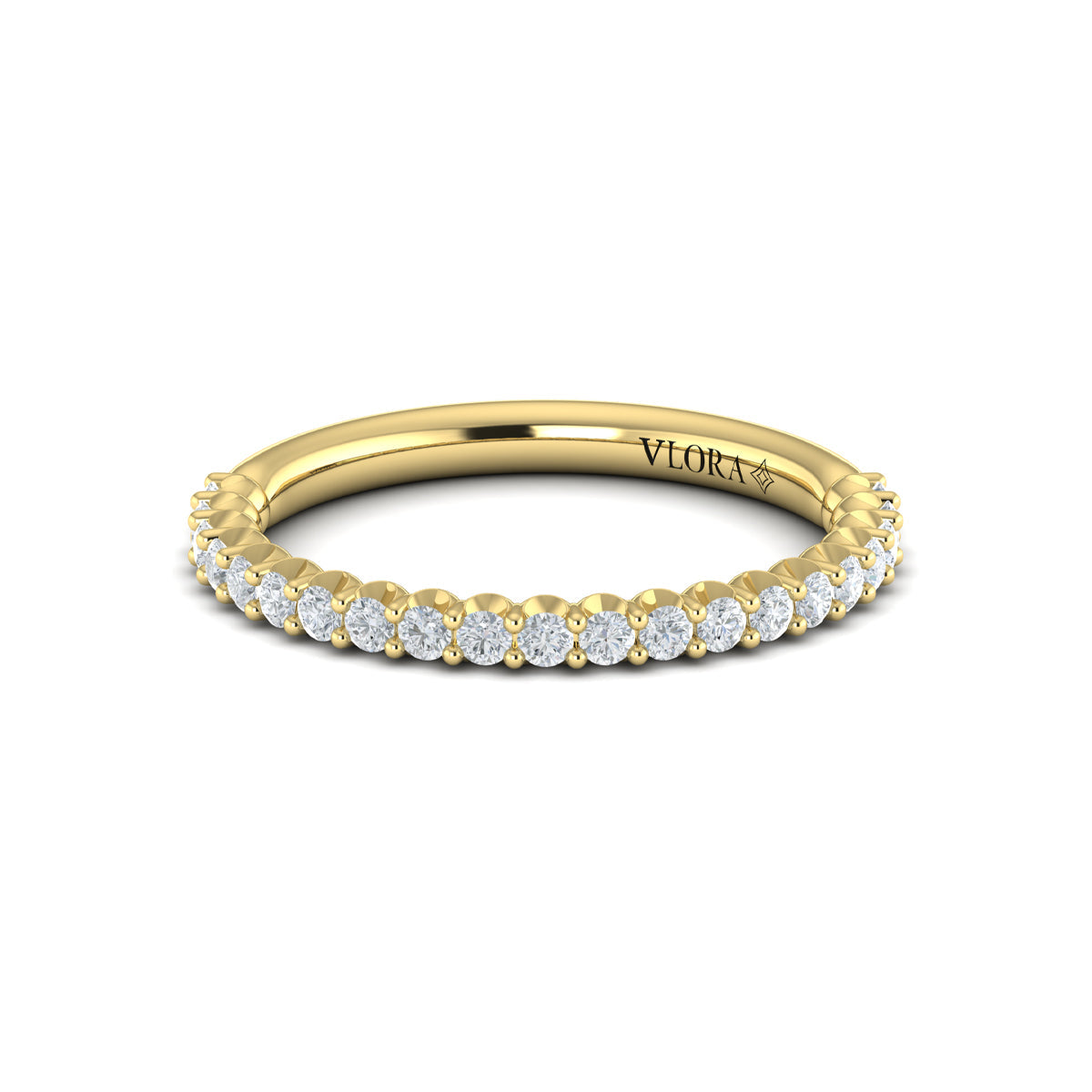 18kt Yellow Gold Diamond Womens Matching Wedding Band