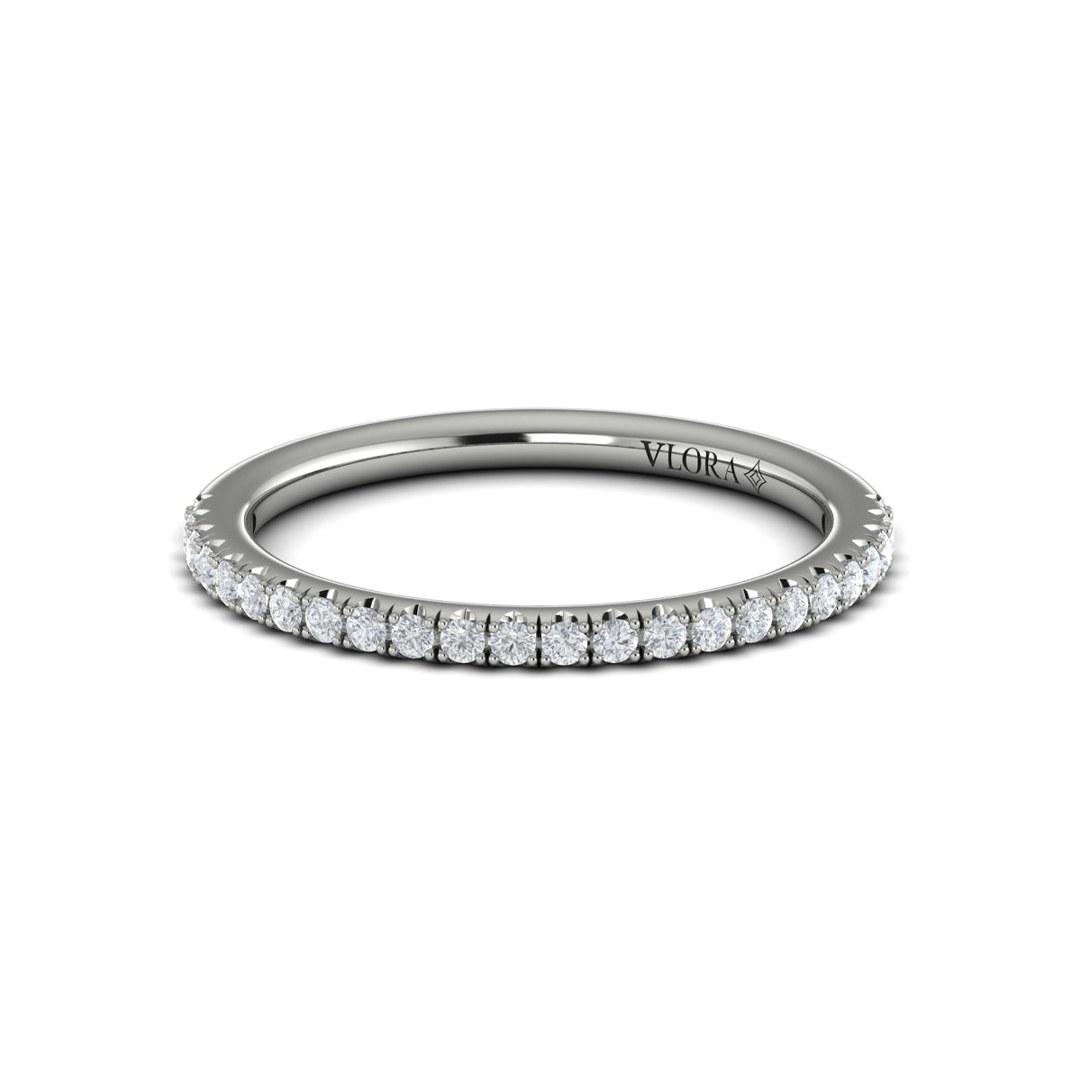 14K White Gold Diamond Womens Matching Wedding Band