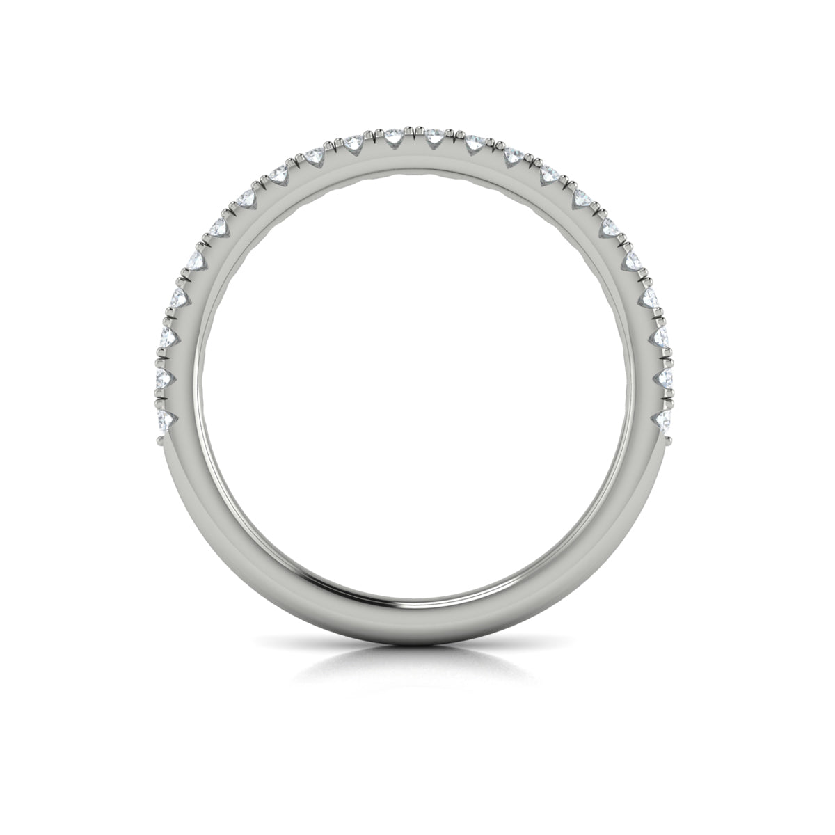 14K White Gold Diamond Womens Matching Wedding Band