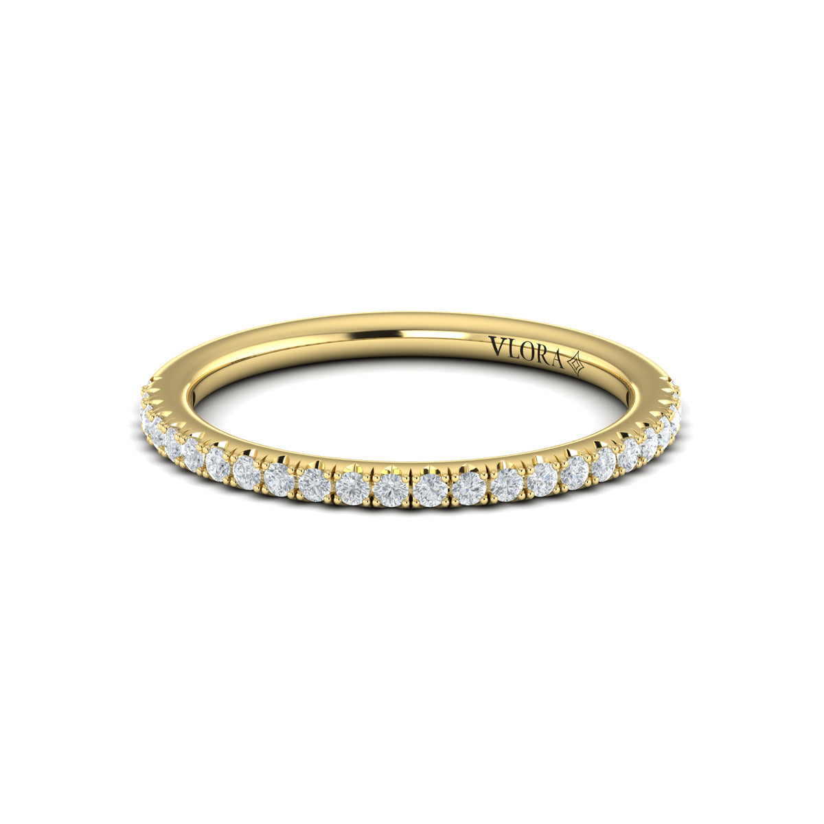 18kt Yellow Gold Womens Matching Diamond Wedding Band