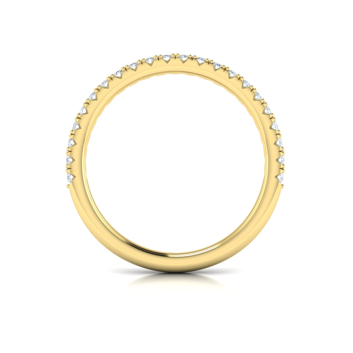 18kt Yellow Gold Womens Matching Diamond Wedding Band