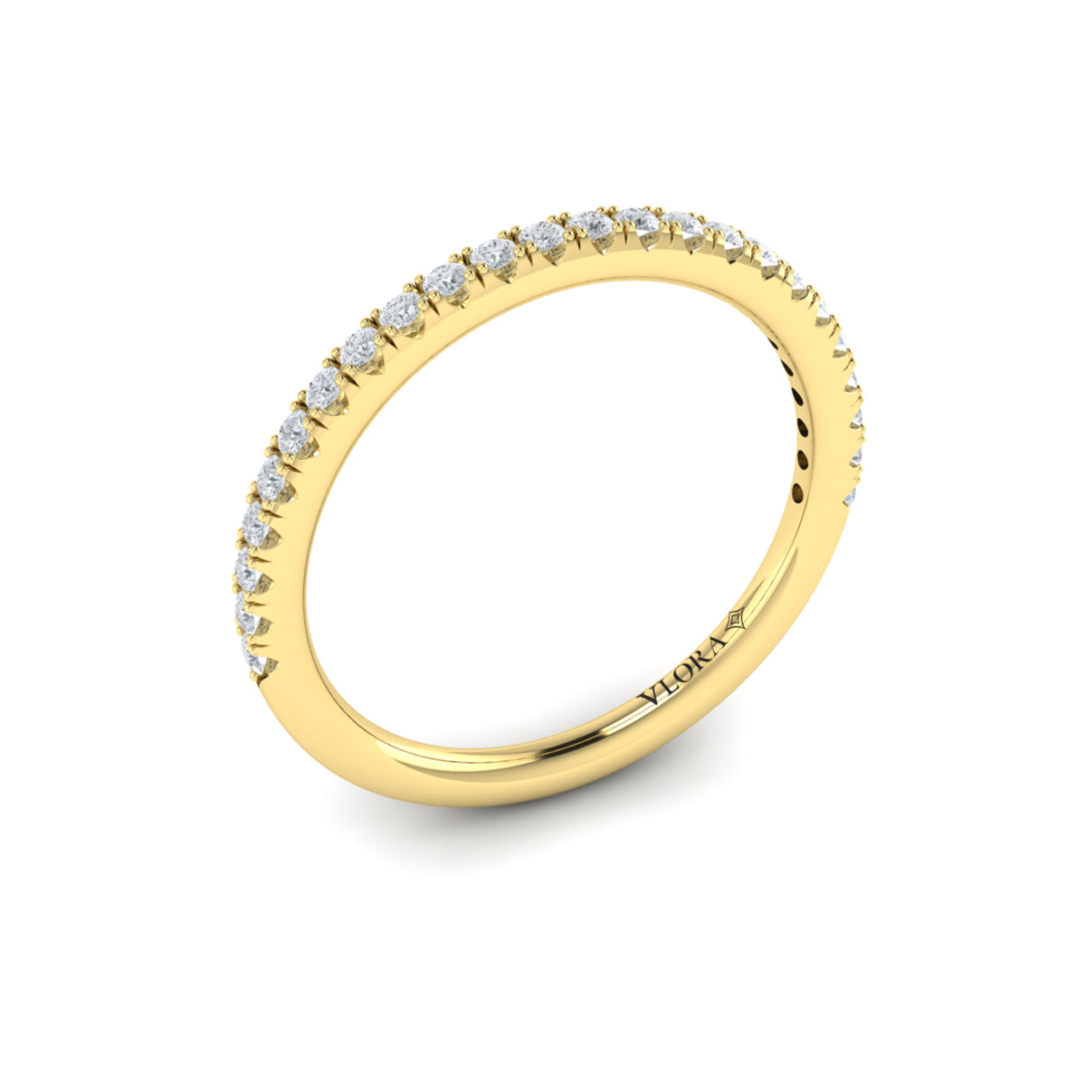 18kt Yellow Gold Womens Matching Diamond Wedding Band