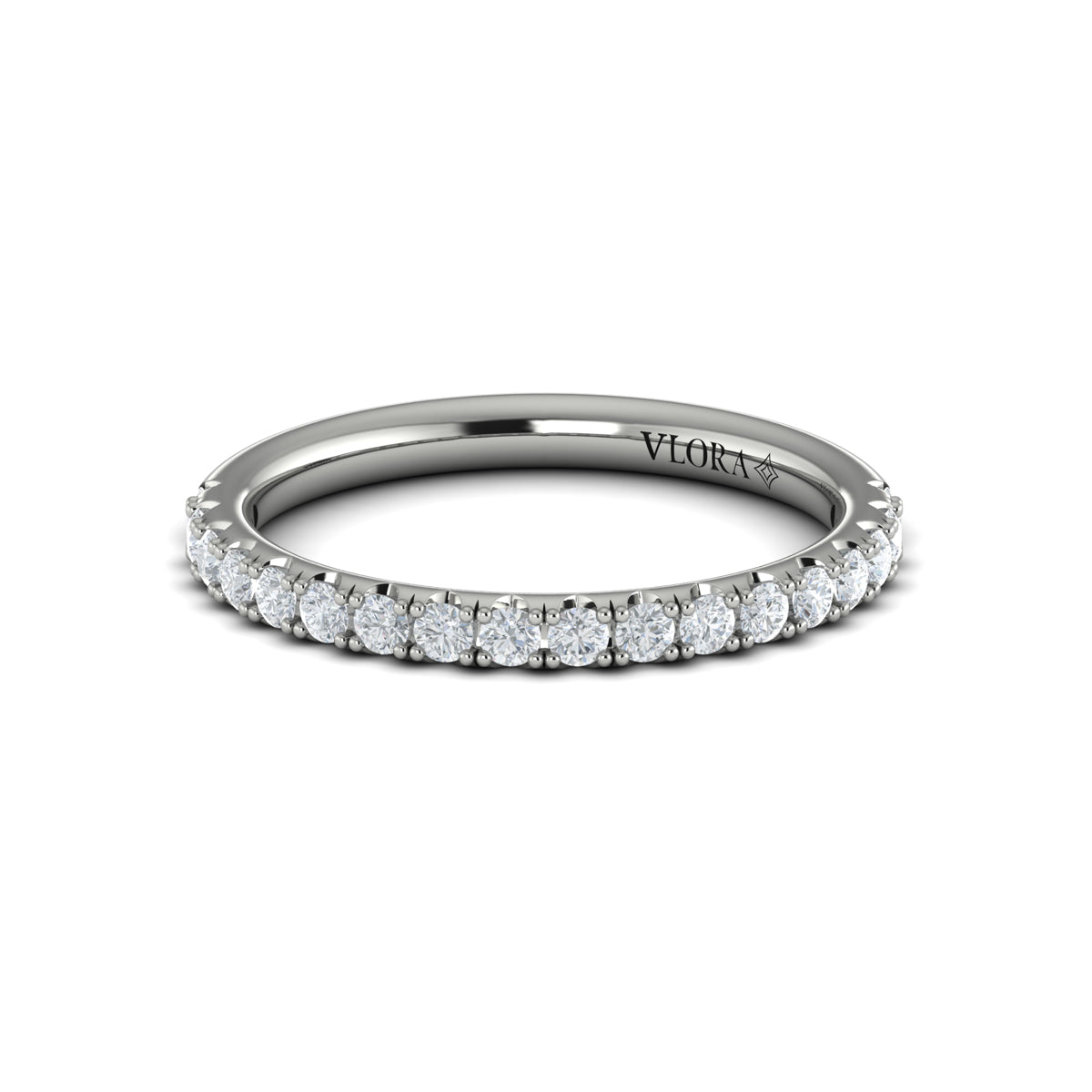 14K White Gold Diamond Womens Matching Wedding Band