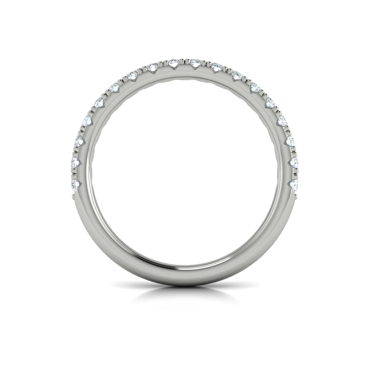 14K White Gold Diamond Womens Matching Wedding Band