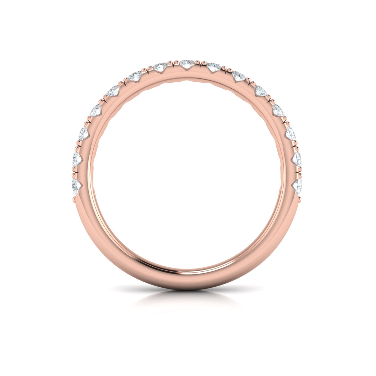 14kt Rose Gold Diamond Womens Matching Wedding Band