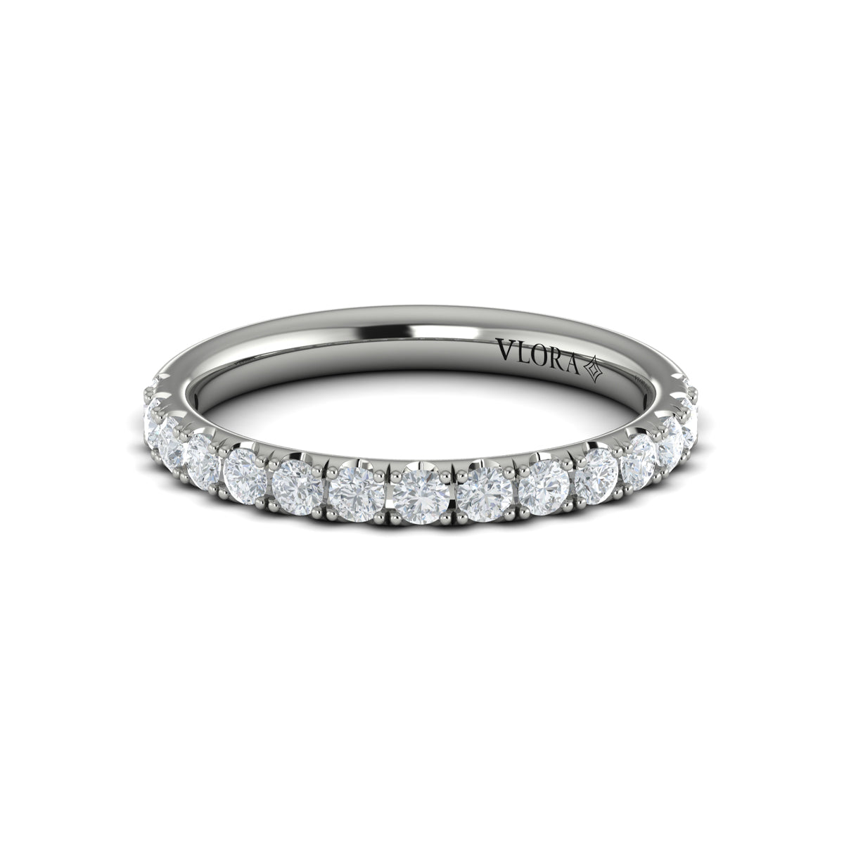 14K White Gold Diamond Womens Matching Wedding Band