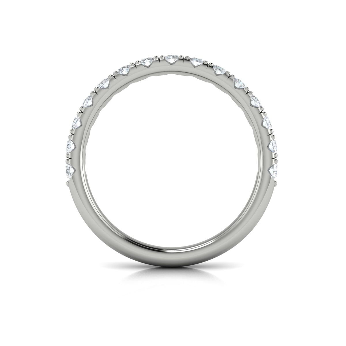 14K White Gold Diamond Womens Matching Wedding Band
