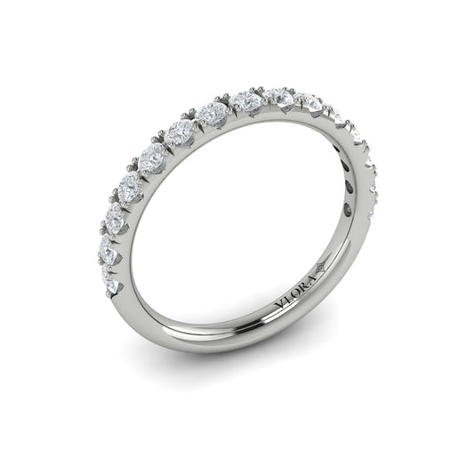 14K White Gold Diamond Womens Matching Wedding Band
