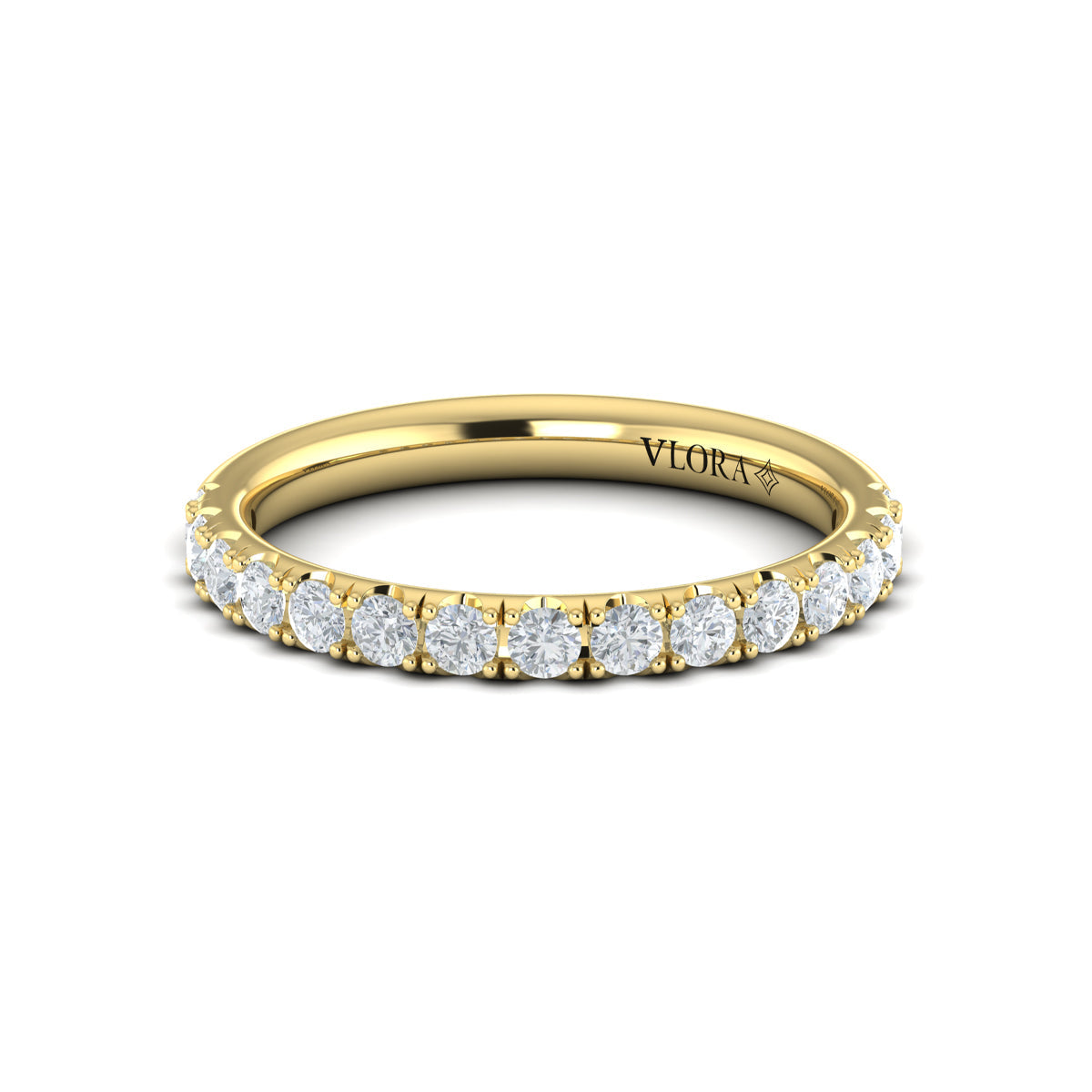 14kt Yellow Gold Diamond Womens Matching Wedding Band