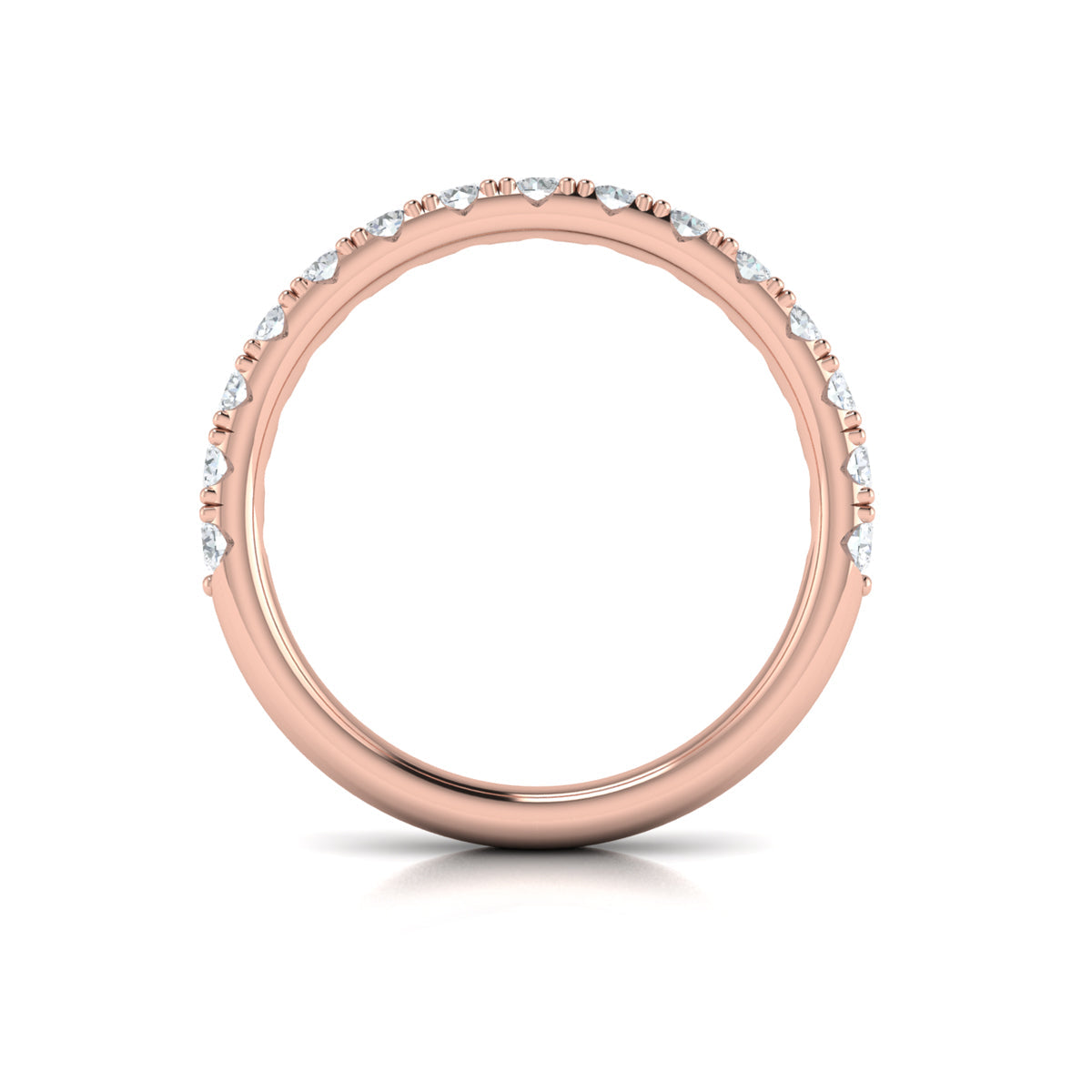 14kt Rose Gold Diamond Womens Matching Wedding Band