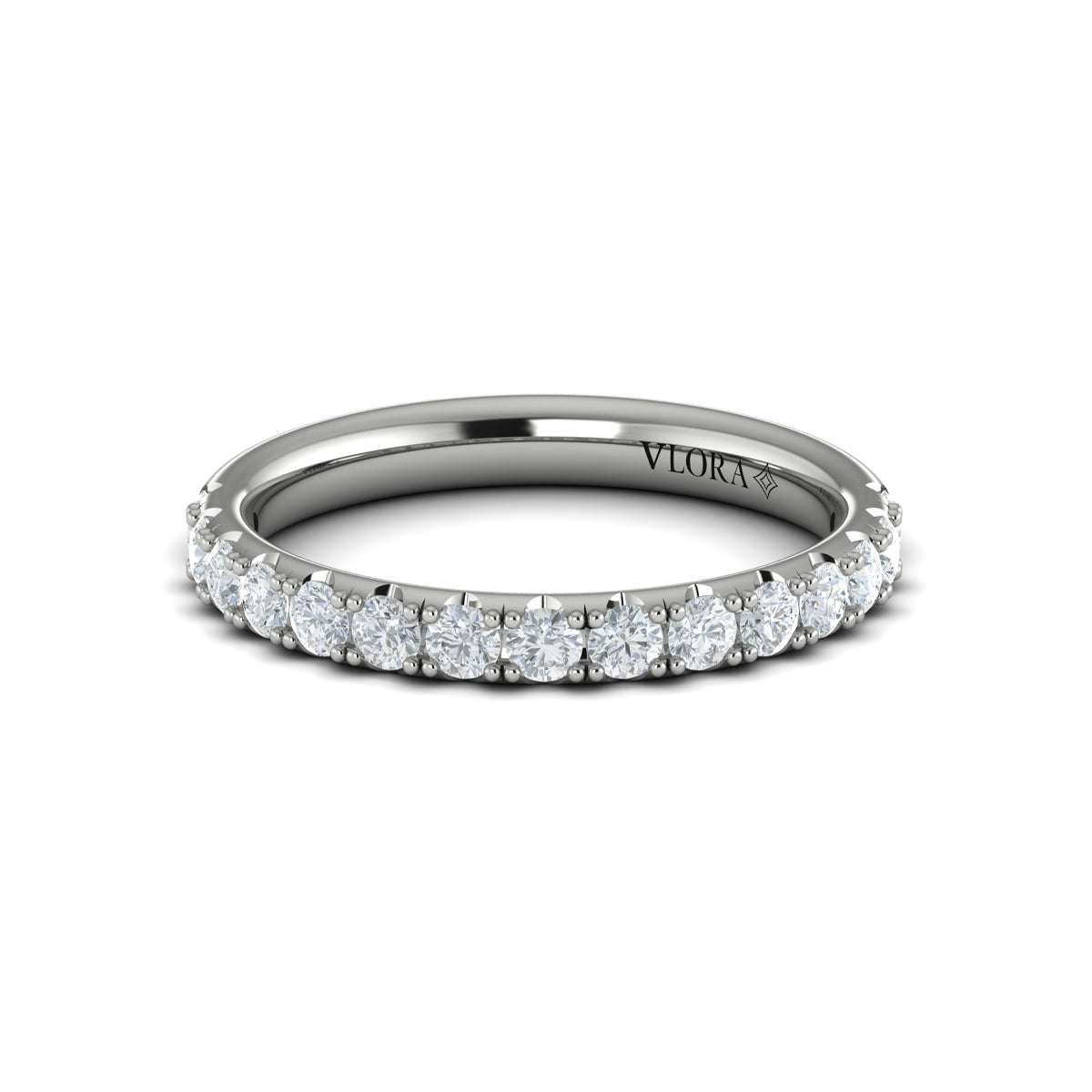 14K White Gold Diamond Womens Matching Wedding Band