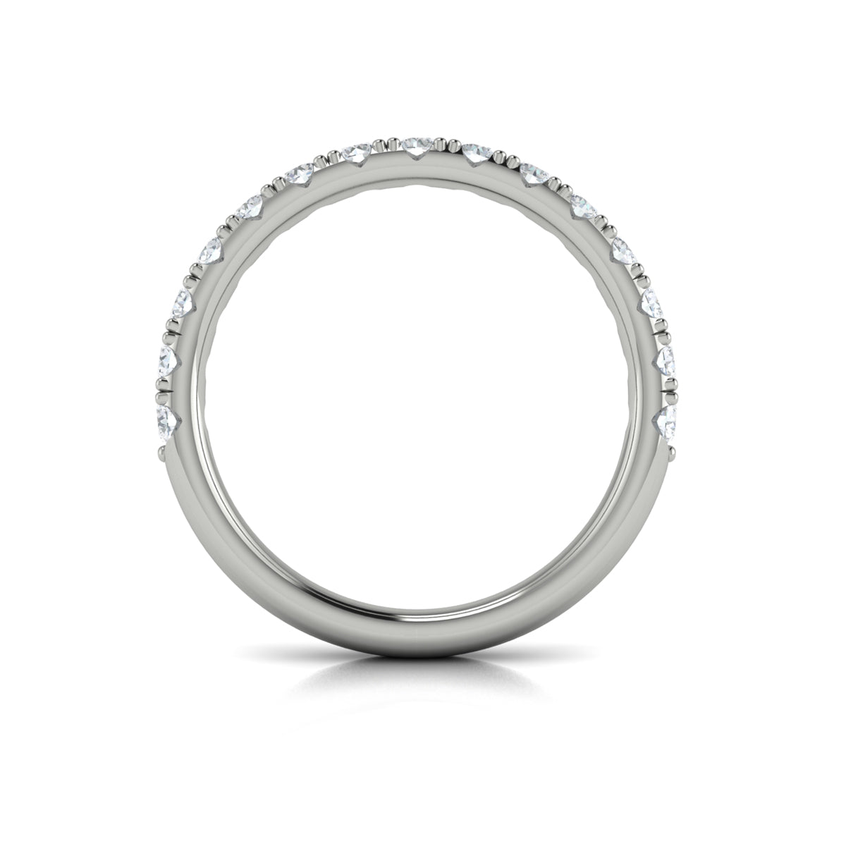 14K White Gold Diamond Womens Matching Wedding Band