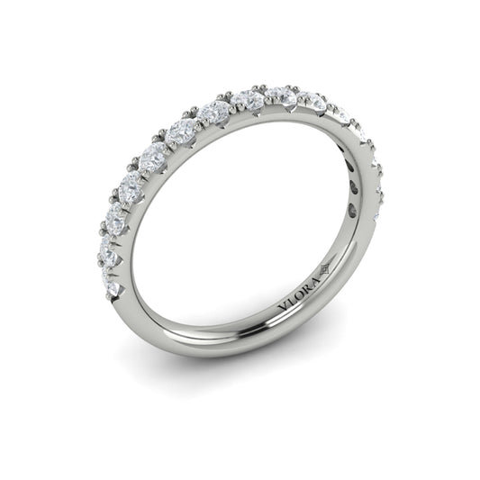 14K White Gold Diamond Womens Matching Wedding Band
