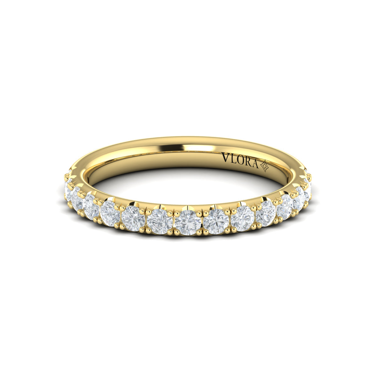 18kt Yellow Gold Diamond Womens Wedding Band