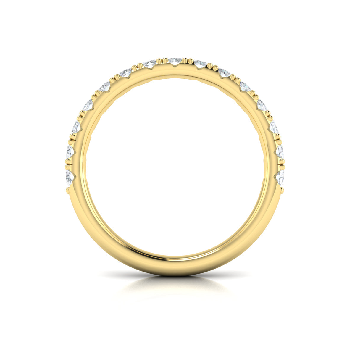 18kt Yellow Gold Diamond Womens Wedding Band