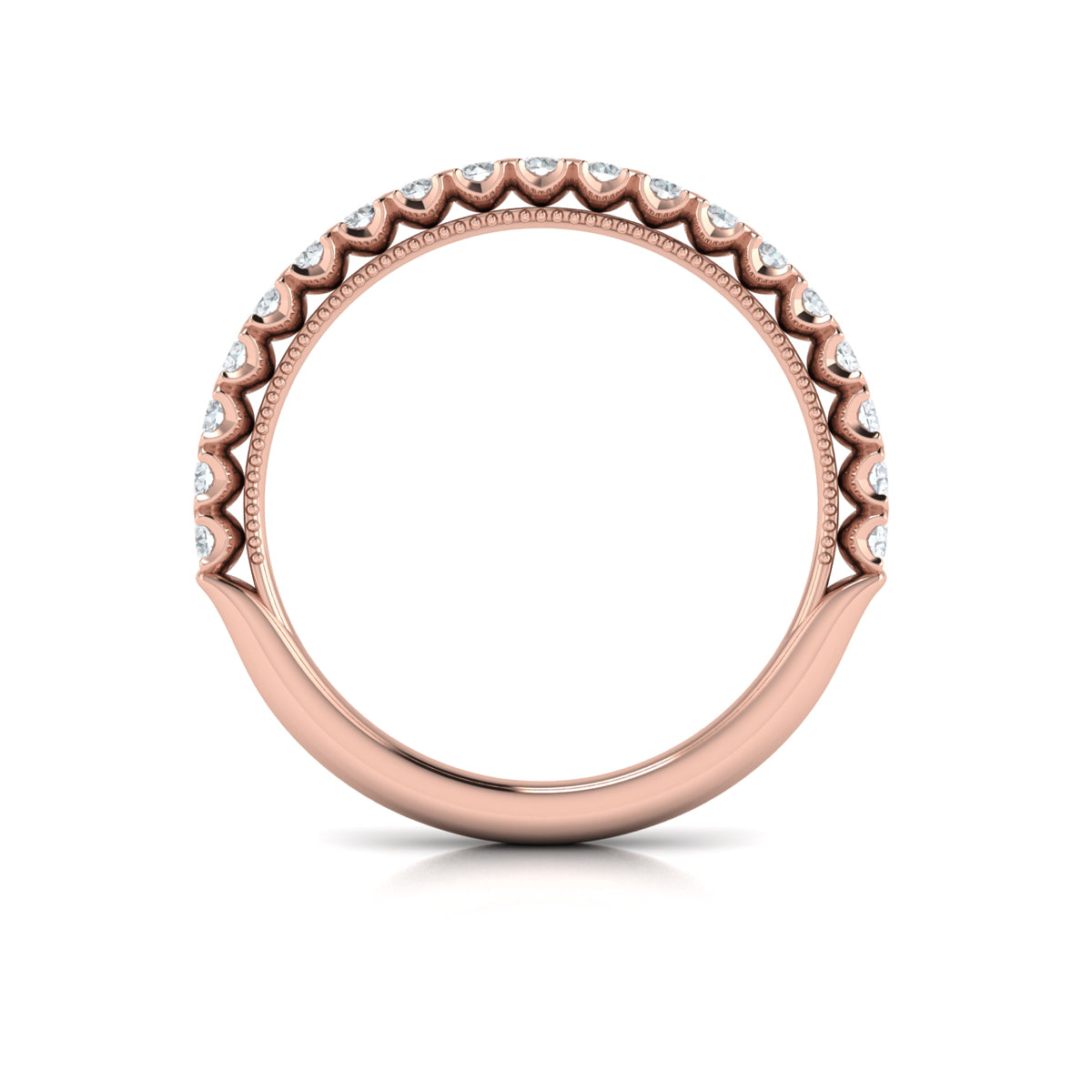 14kt Rose Gold Womens Vintage Matching Wedding Band
