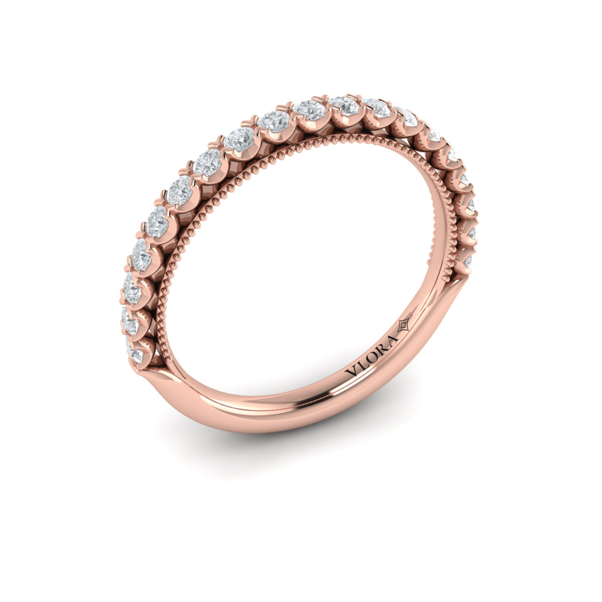 14kt Rose Gold Womens Vintage Matching Wedding Band