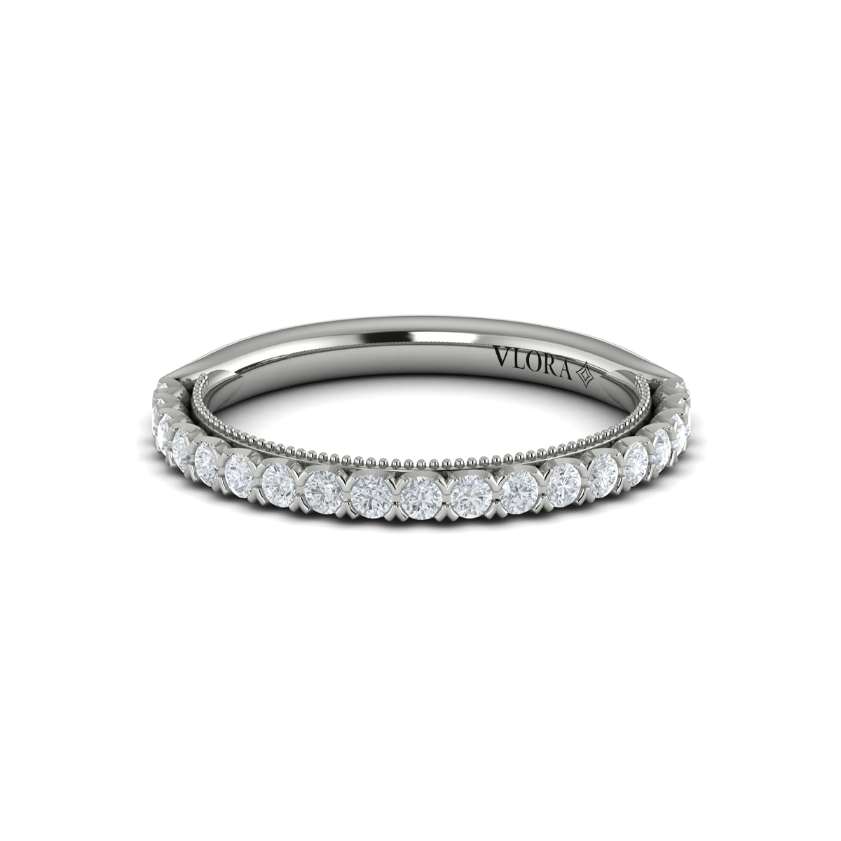 14K White Gold Diamond Womens Matching Wedding Band