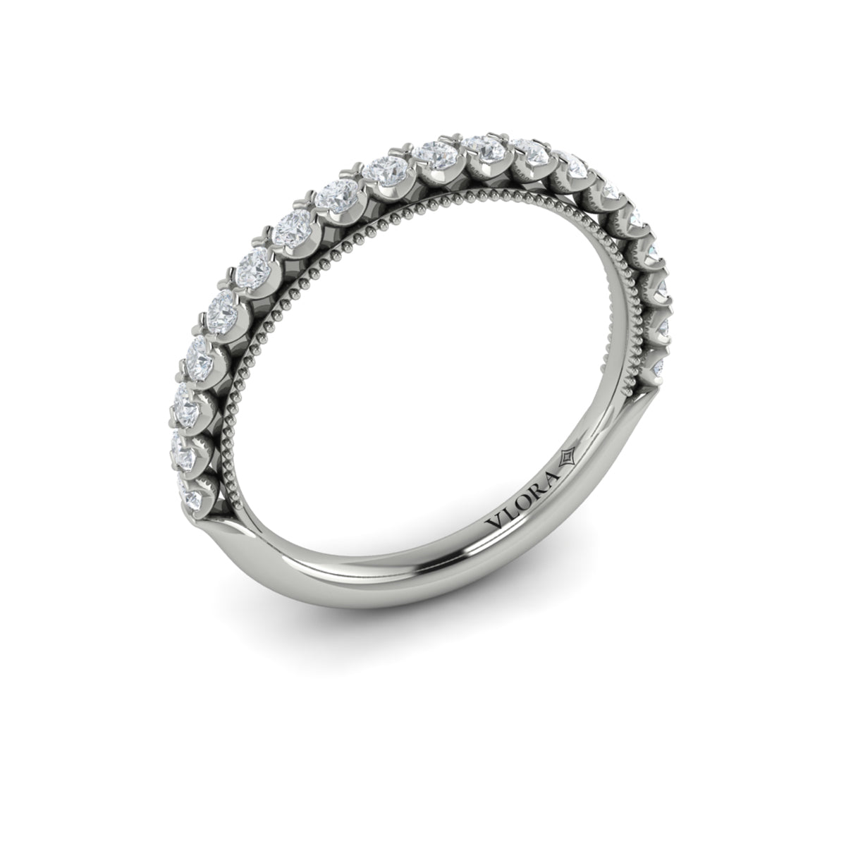 14K White Gold Diamond Womens Matching Wedding Band