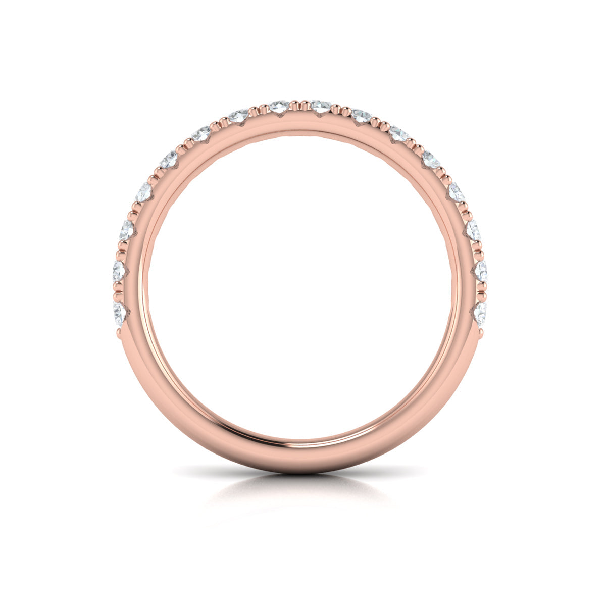 18kt Rose Gold Diamond Womens Matching Wedding Band