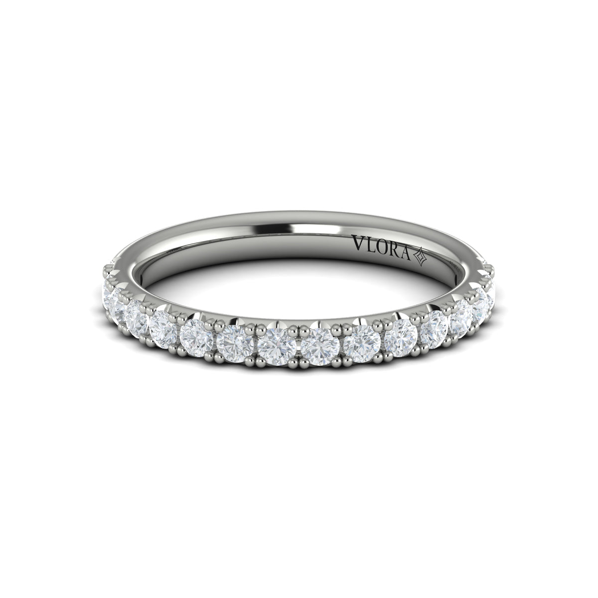 14K White Gold Diamond Womens Matching Wedding Band