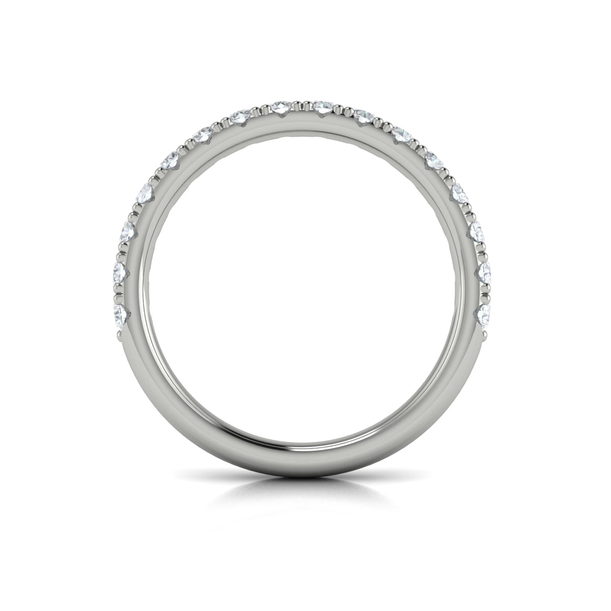14K White Gold Diamond Womens Matching Wedding Band