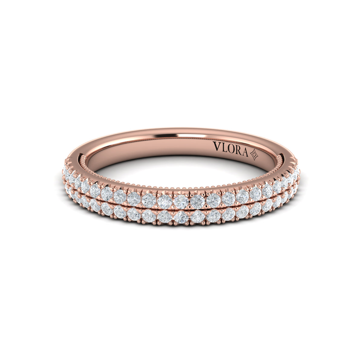 14kt Rose Gold Pave Diamond Matching Wedding Band