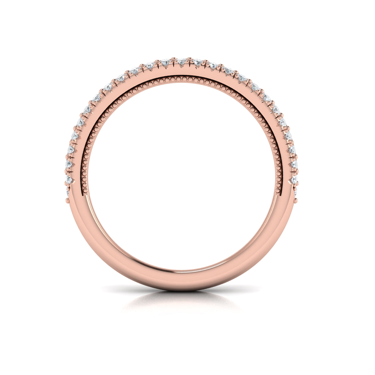 14kt Rose Gold Pave Diamond Matching Wedding Band