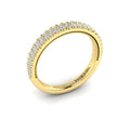 14kt Yellow Gold Womens Pave Diamond Wedding Band