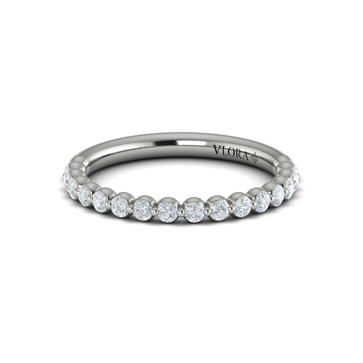 14K White Gold Diamond Womens Matching Wedding Band