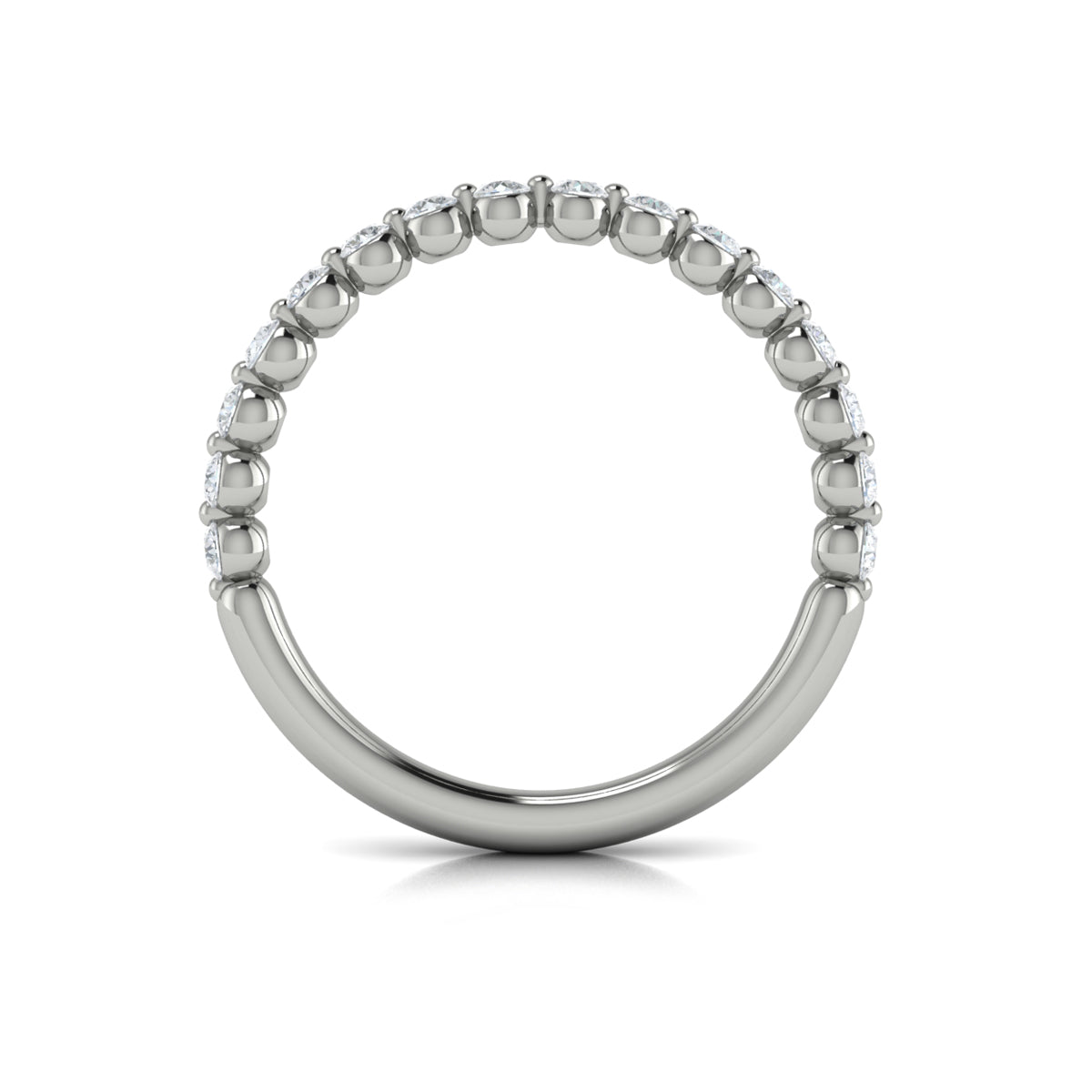 14K White Gold Diamond Womens Matching Wedding Band