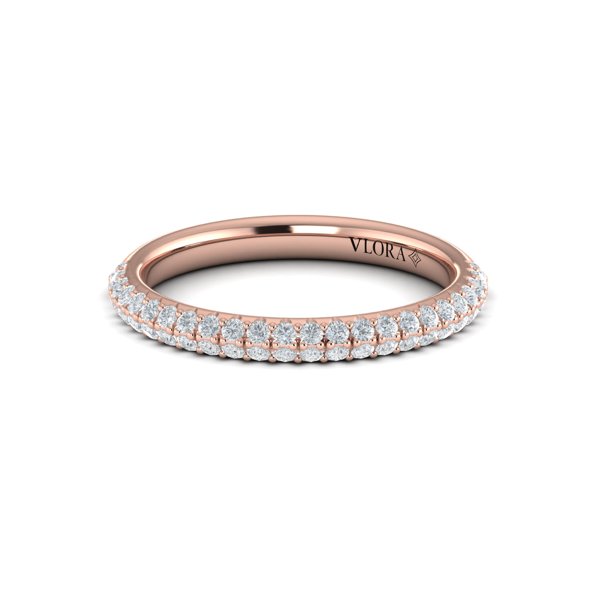 18kt Rose Gold Womens Matching Wedding Band