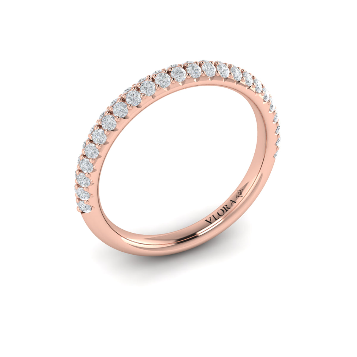 18kt Rose Gold Womens Matching Wedding Band